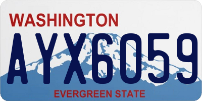 WA license plate AYX6059