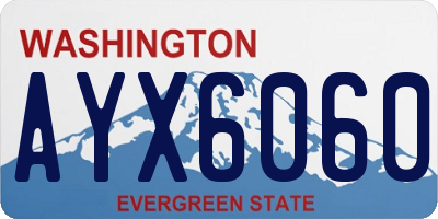 WA license plate AYX6060