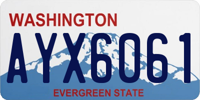 WA license plate AYX6061