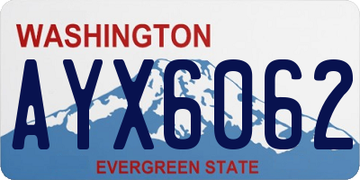 WA license plate AYX6062