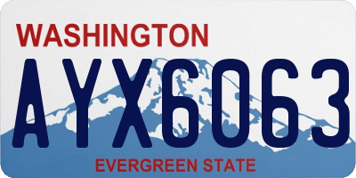 WA license plate AYX6063