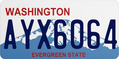 WA license plate AYX6064