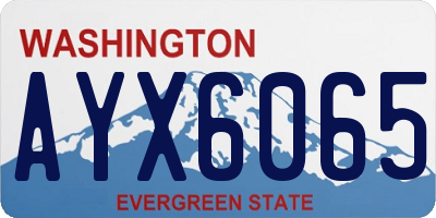 WA license plate AYX6065