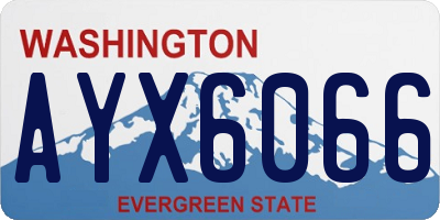 WA license plate AYX6066