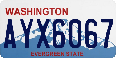 WA license plate AYX6067