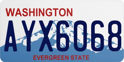 WA license plate AYX6068