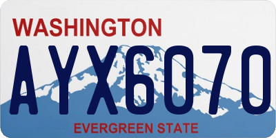 WA license plate AYX6070