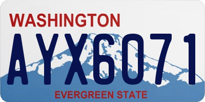 WA license plate AYX6071