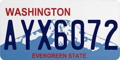 WA license plate AYX6072