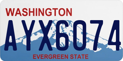 WA license plate AYX6074