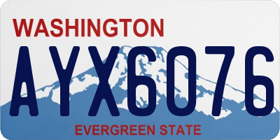 WA license plate AYX6076