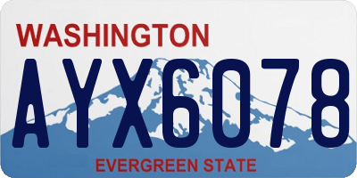 WA license plate AYX6078