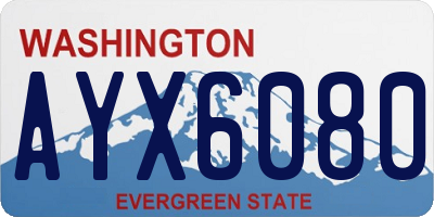 WA license plate AYX6080