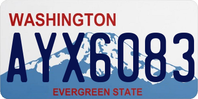 WA license plate AYX6083