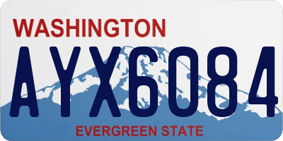 WA license plate AYX6084