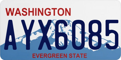 WA license plate AYX6085