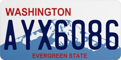 WA license plate AYX6086