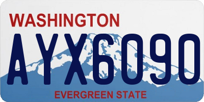 WA license plate AYX6090