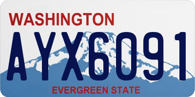 WA license plate AYX6091