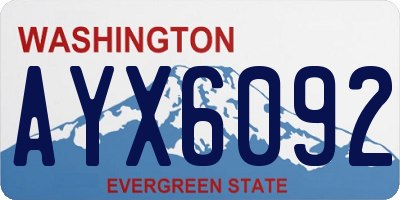 WA license plate AYX6092