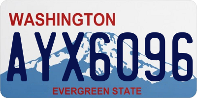 WA license plate AYX6096