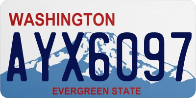 WA license plate AYX6097