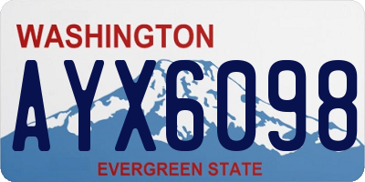 WA license plate AYX6098