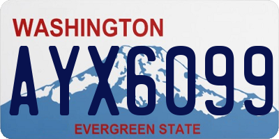 WA license plate AYX6099