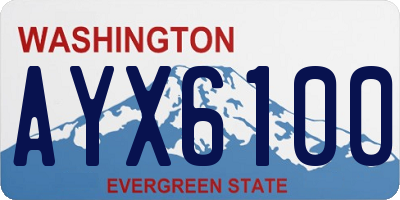 WA license plate AYX6100