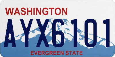 WA license plate AYX6101