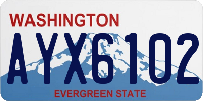 WA license plate AYX6102