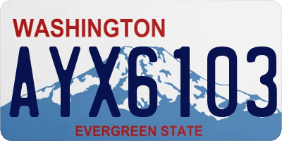 WA license plate AYX6103