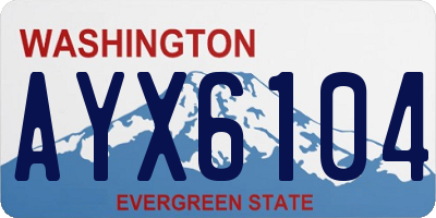 WA license plate AYX6104