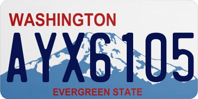 WA license plate AYX6105