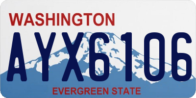 WA license plate AYX6106