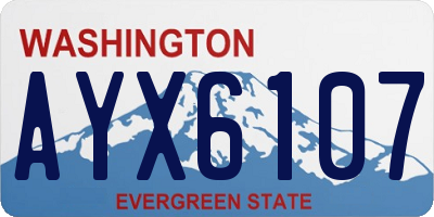 WA license plate AYX6107