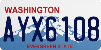 WA license plate AYX6108