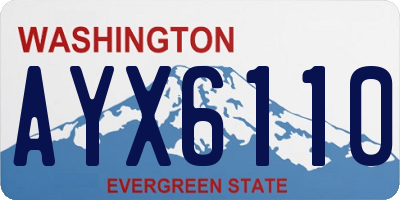 WA license plate AYX6110