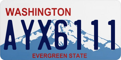 WA license plate AYX6111