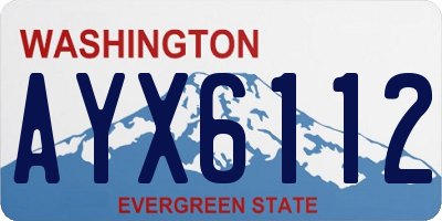 WA license plate AYX6112