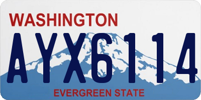 WA license plate AYX6114