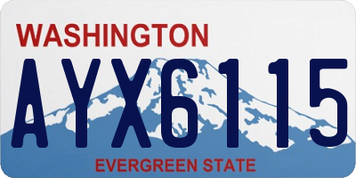 WA license plate AYX6115