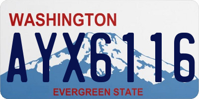 WA license plate AYX6116