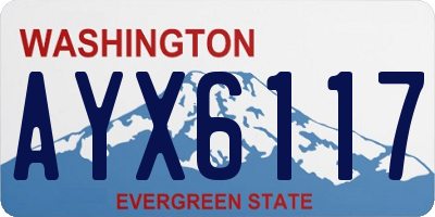 WA license plate AYX6117