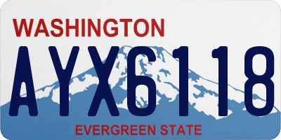 WA license plate AYX6118