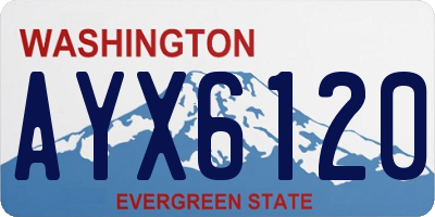 WA license plate AYX6120