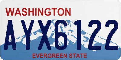 WA license plate AYX6122