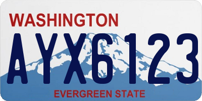 WA license plate AYX6123