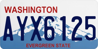 WA license plate AYX6125