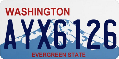 WA license plate AYX6126